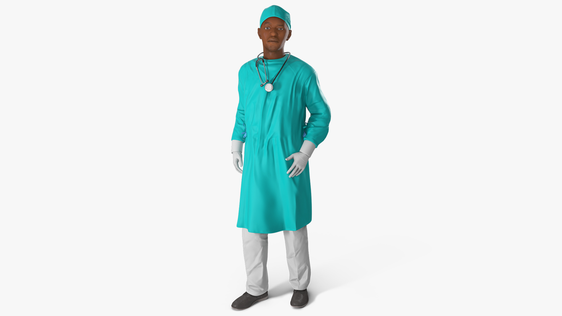 3D African Black Male Doctor Rigged for Cinema 4D