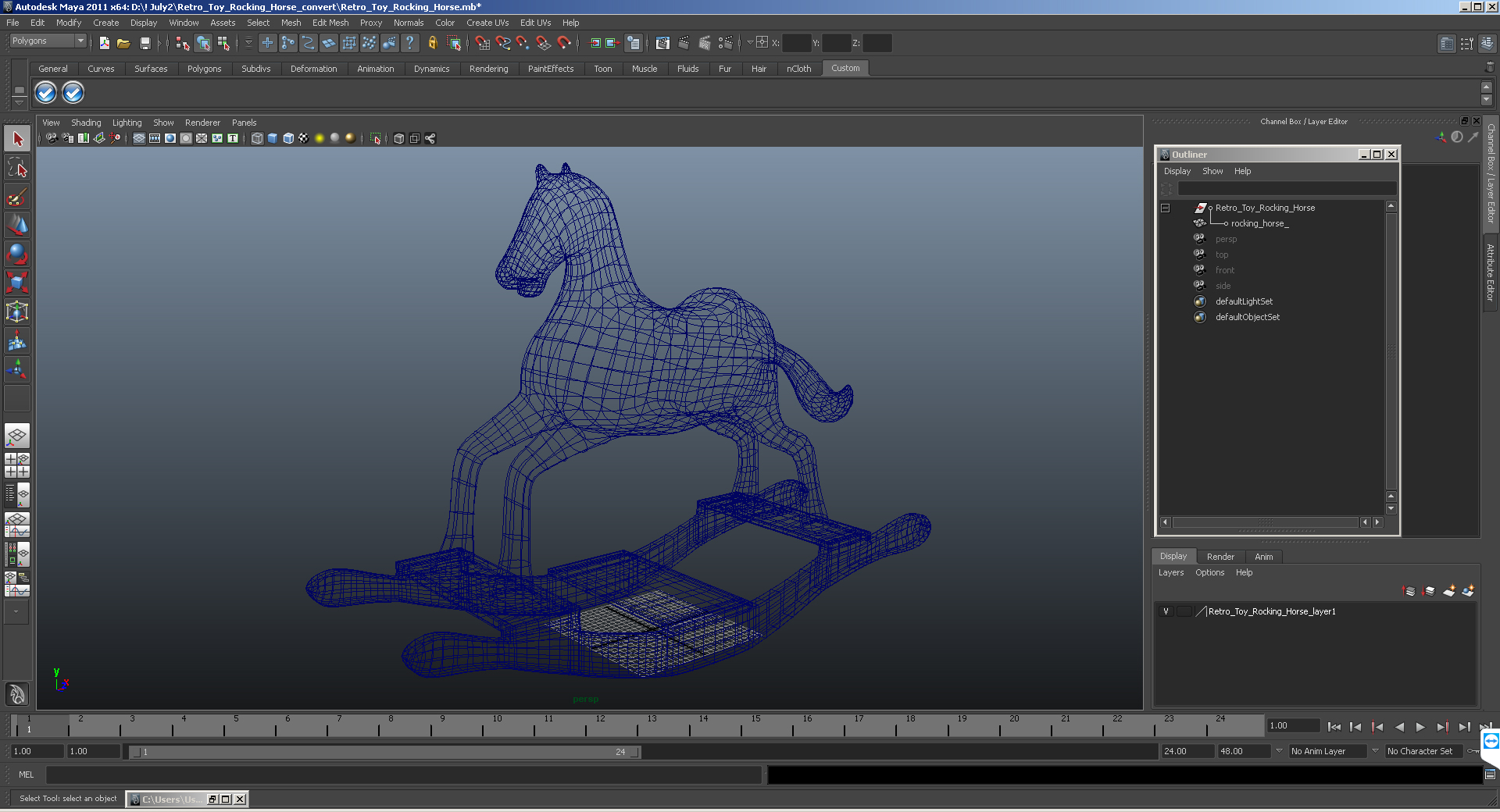 3D Retro Toy Rocking Horse model