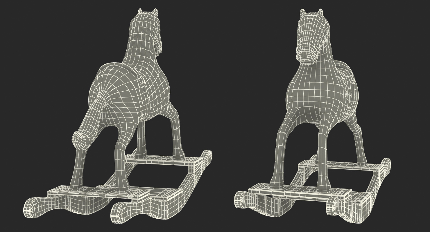 3D Retro Toy Rocking Horse model