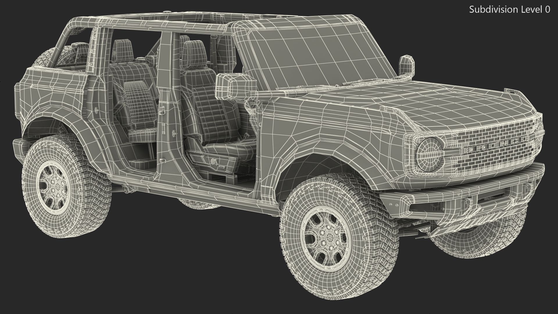 3D model Ford Bronco 2021 Removed Doors