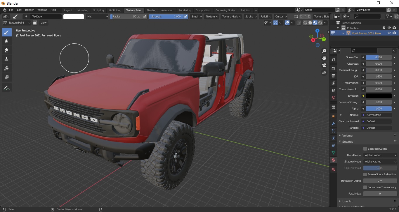 3D model Ford Bronco 2021 Removed Doors