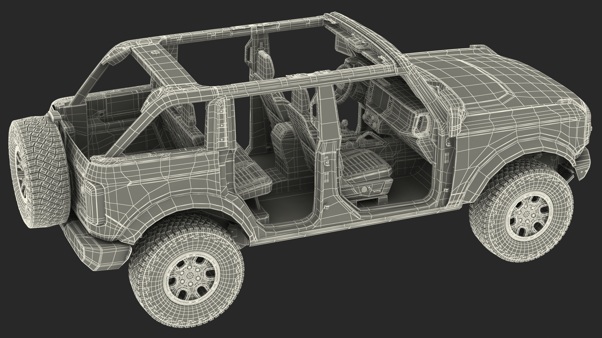 3D model Ford Bronco 2021 Removed Doors