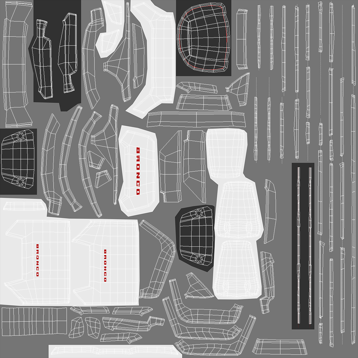 3D model Ford Bronco 2021 Removed Doors