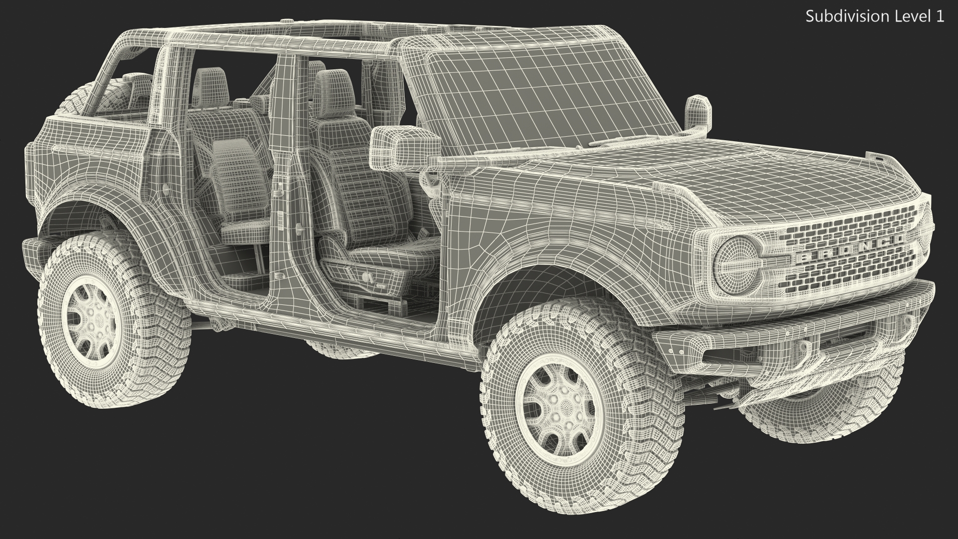 3D model Ford Bronco 2021 Removed Doors