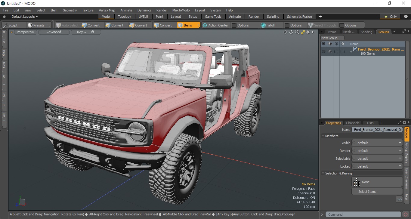 3D model Ford Bronco 2021 Removed Doors