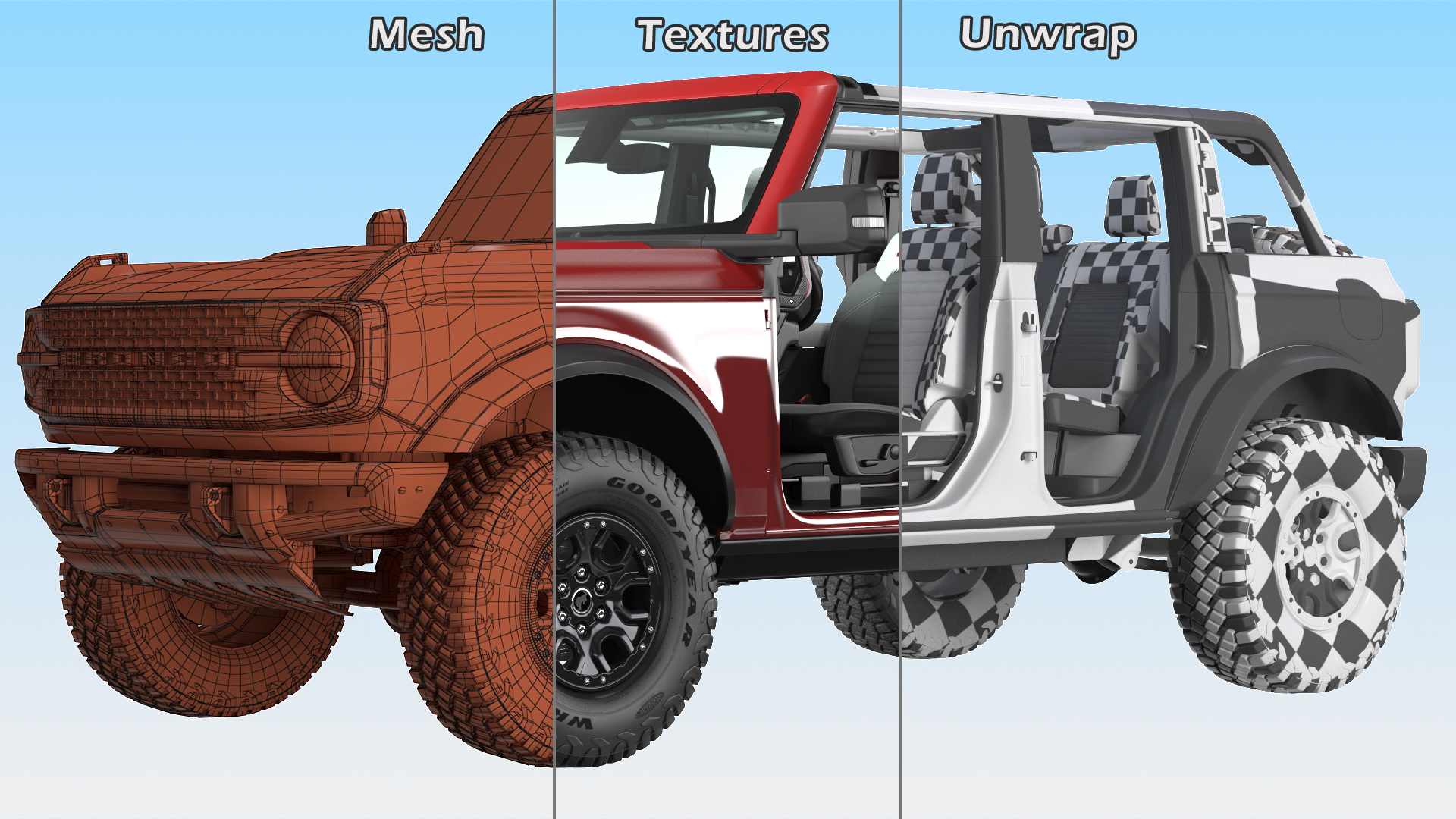 3D model Ford Bronco 2021 Removed Doors