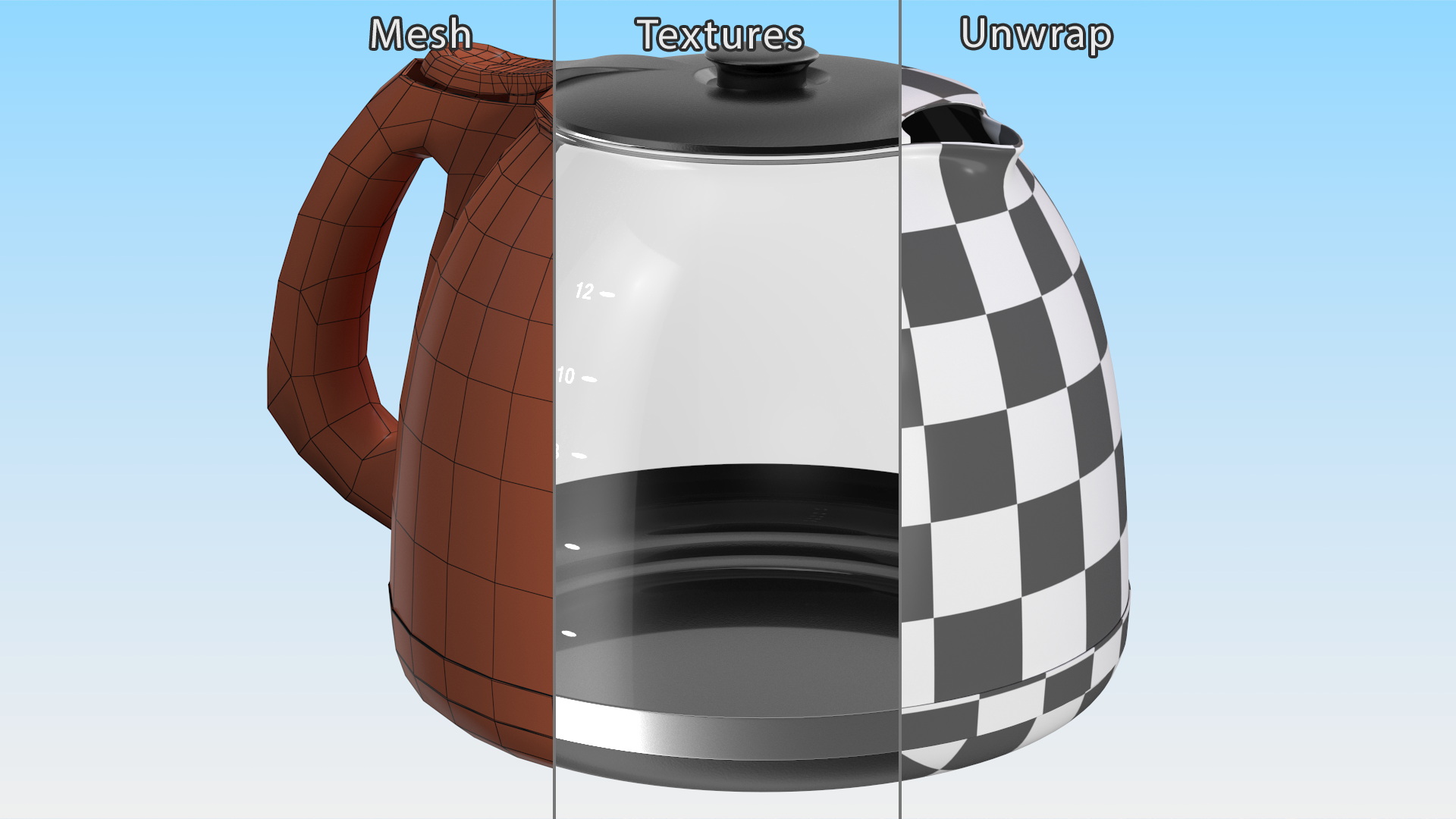 3D Glass Carafe with Lid