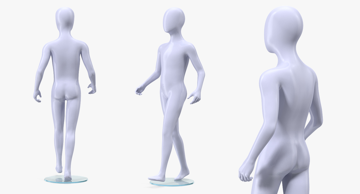 3D Child Mannequin Walking Pose model