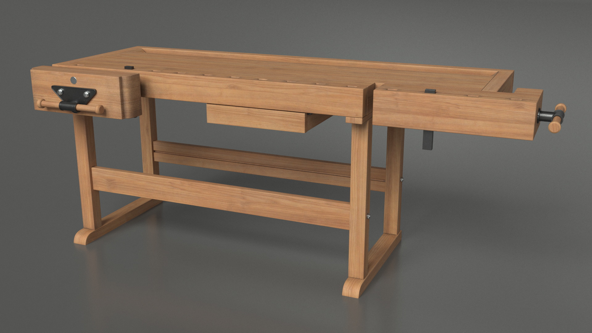 3D Oak Workbench for Woodwork