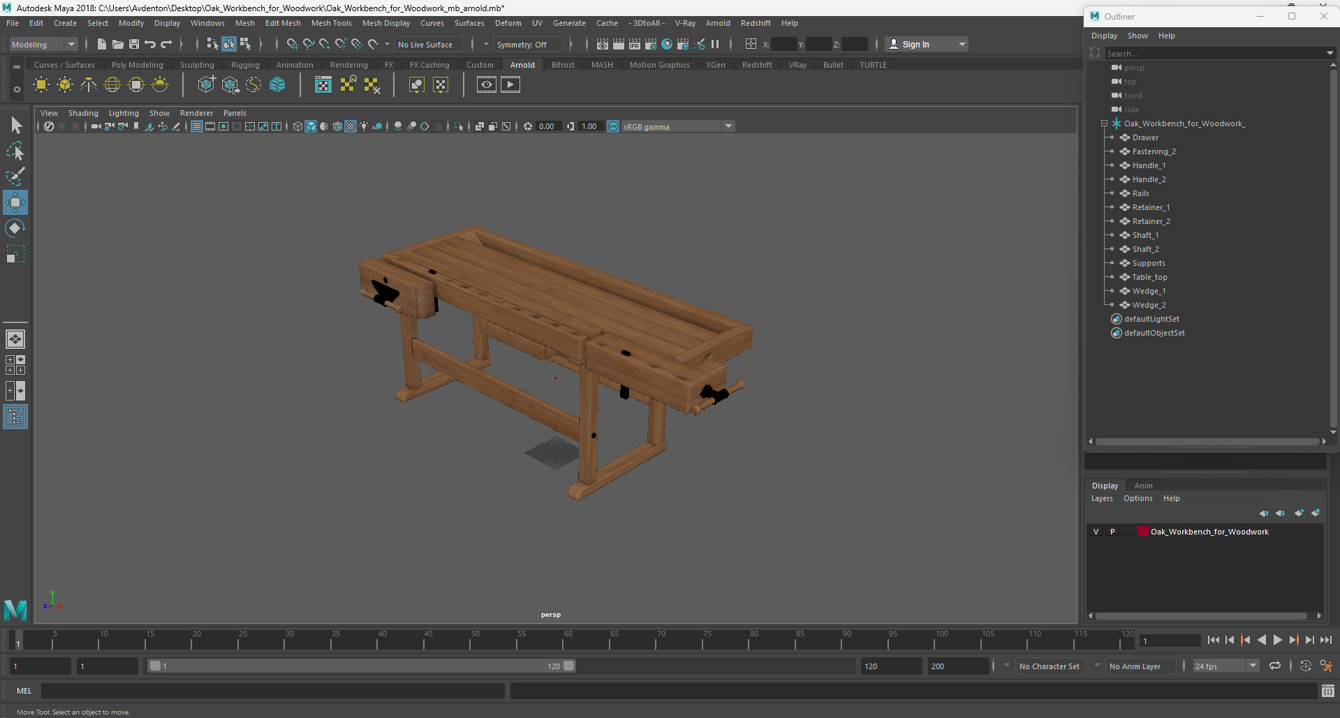 3D Oak Workbench for Woodwork