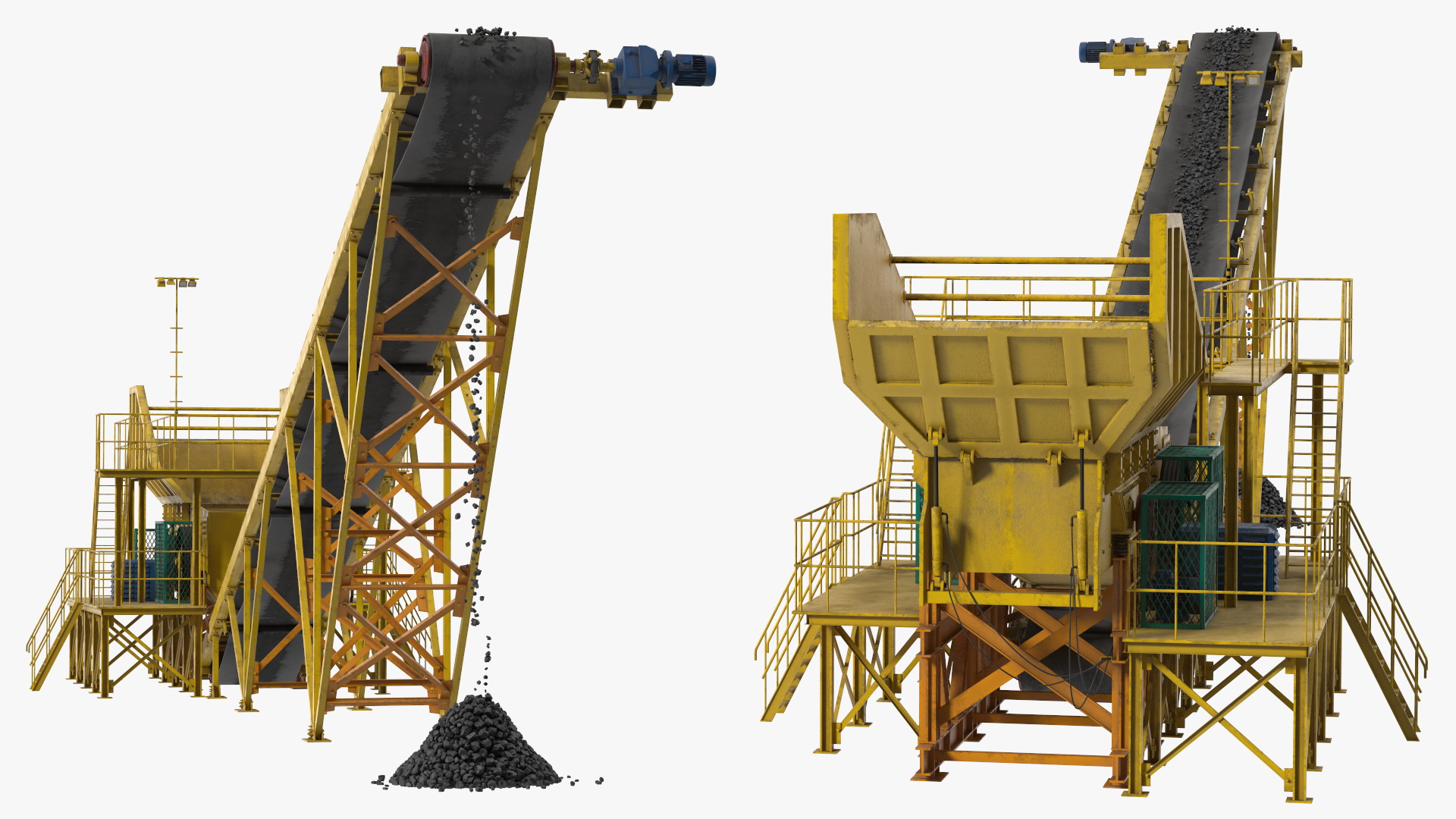 3D Stone Crusher Machine with Coal