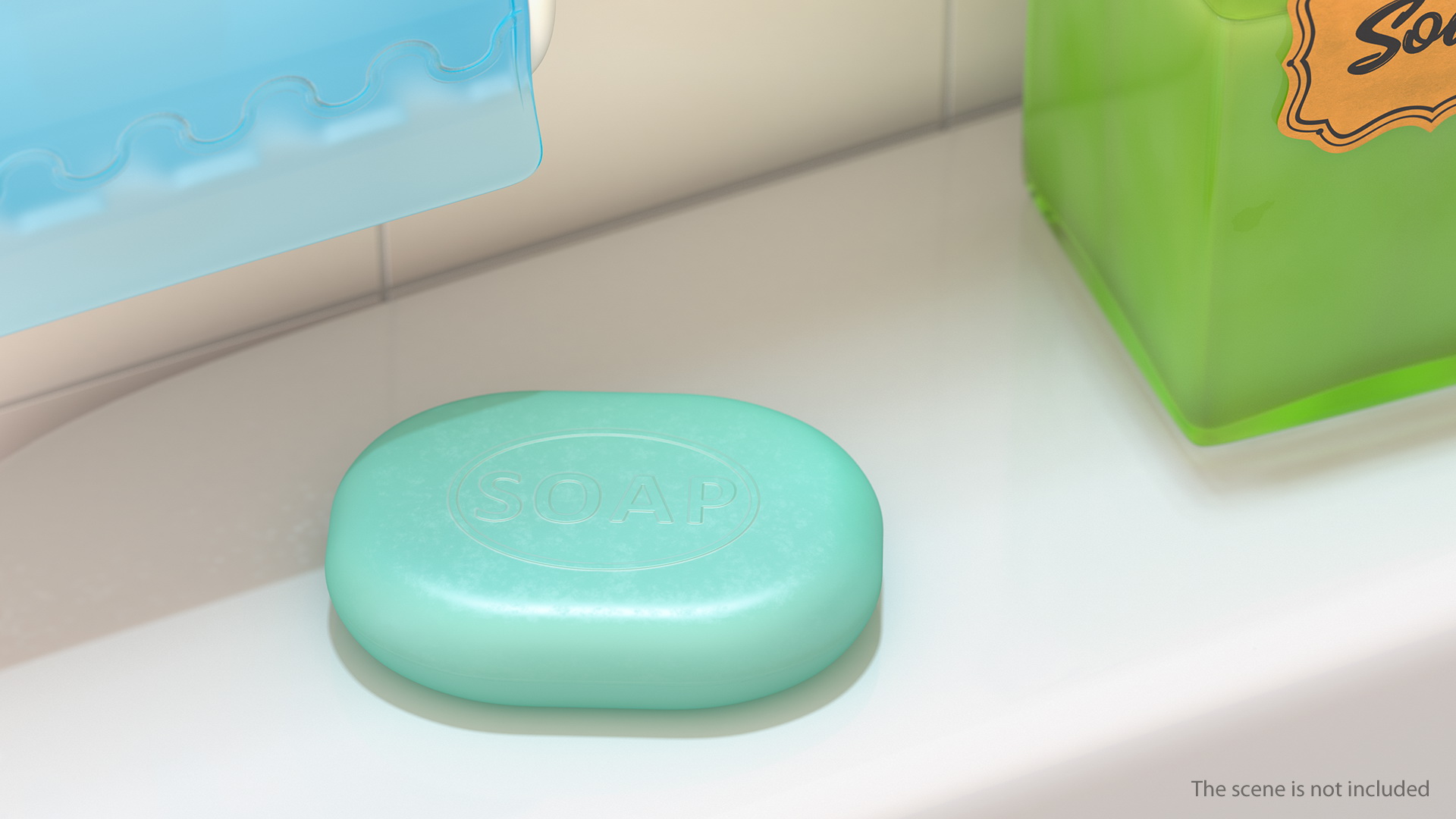 3D Sky Blue Bath Soap model