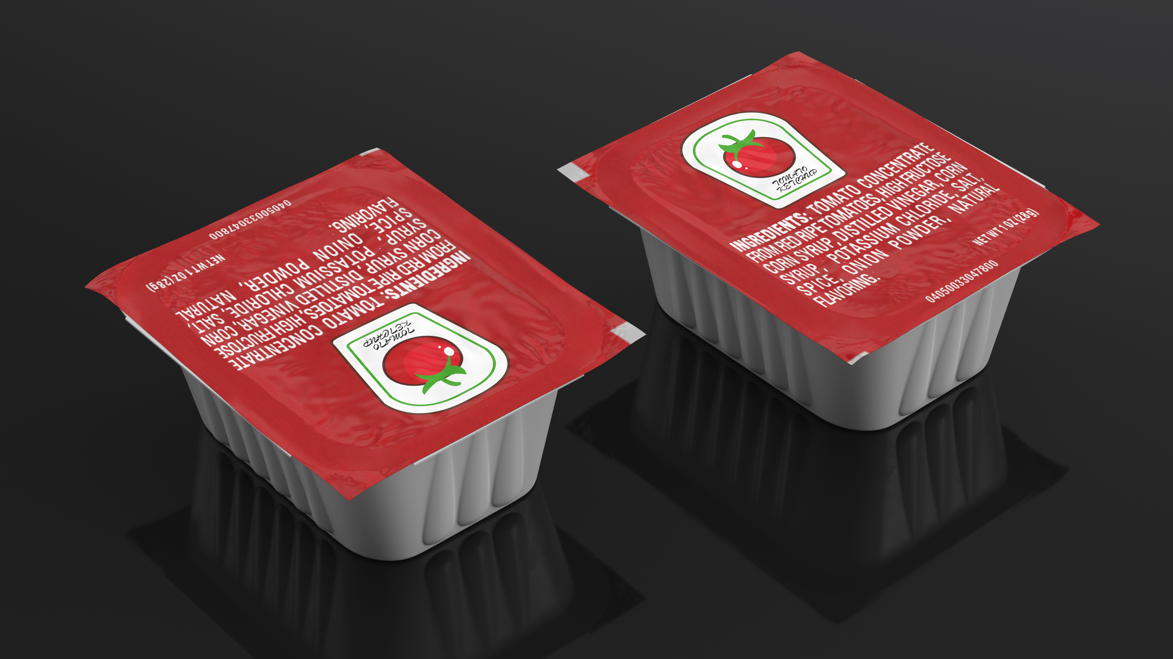 Tomato Ketchup Mini Sauce Pot 3D model