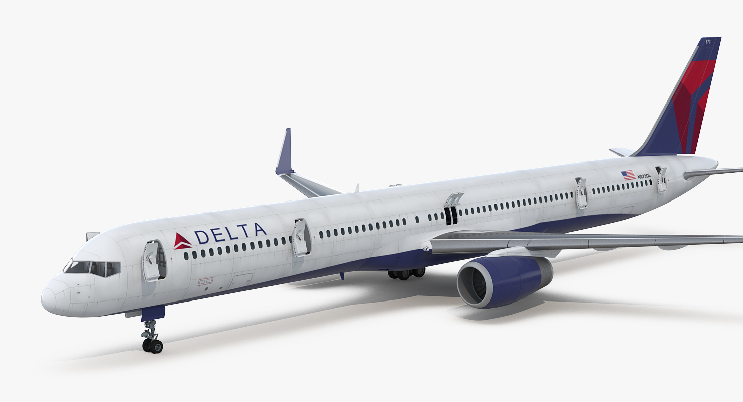 3D Boeing 757 300 Delta with Cabin Rigged model