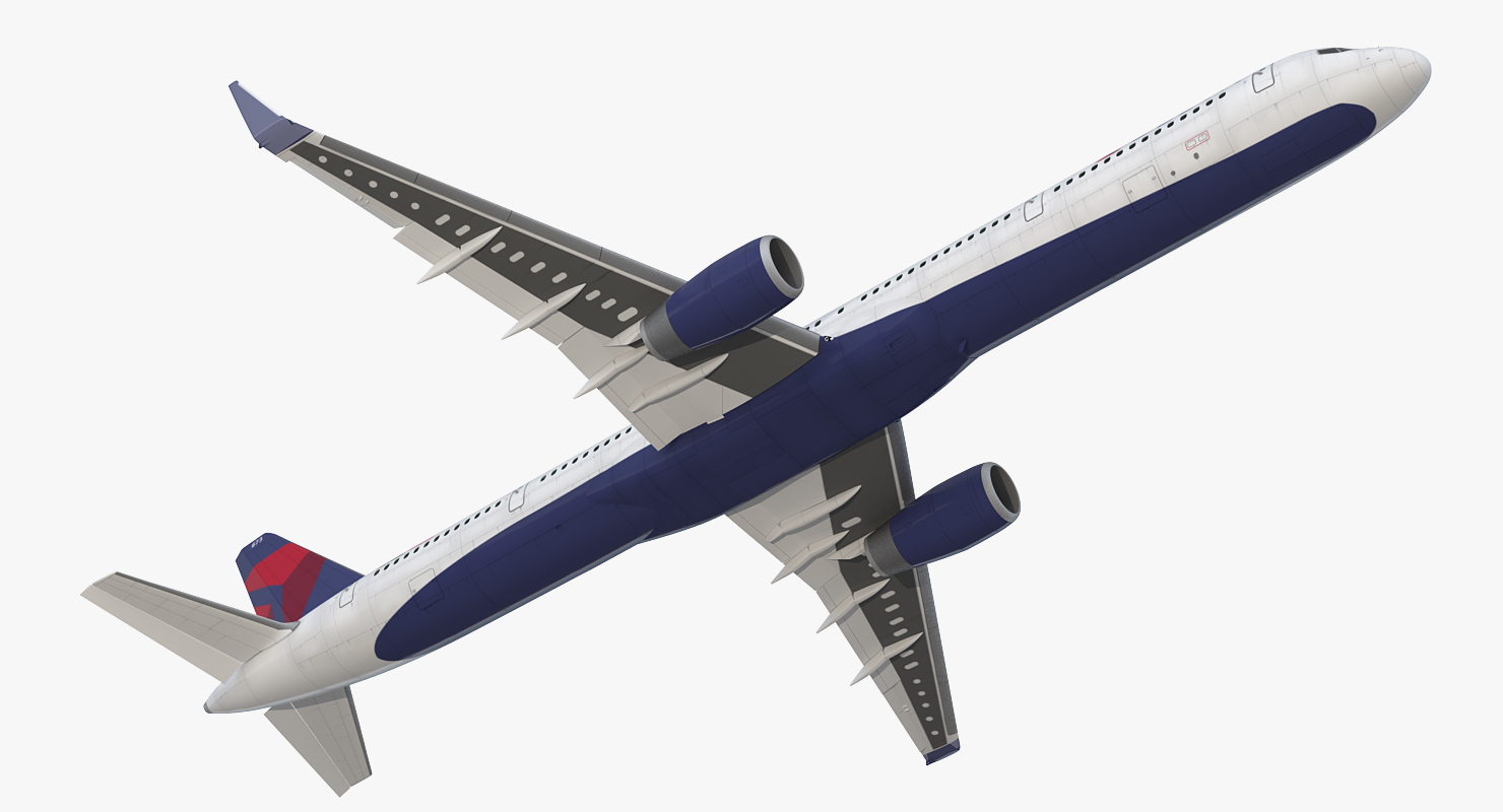 3D Boeing 757 300 Delta with Cabin Rigged model