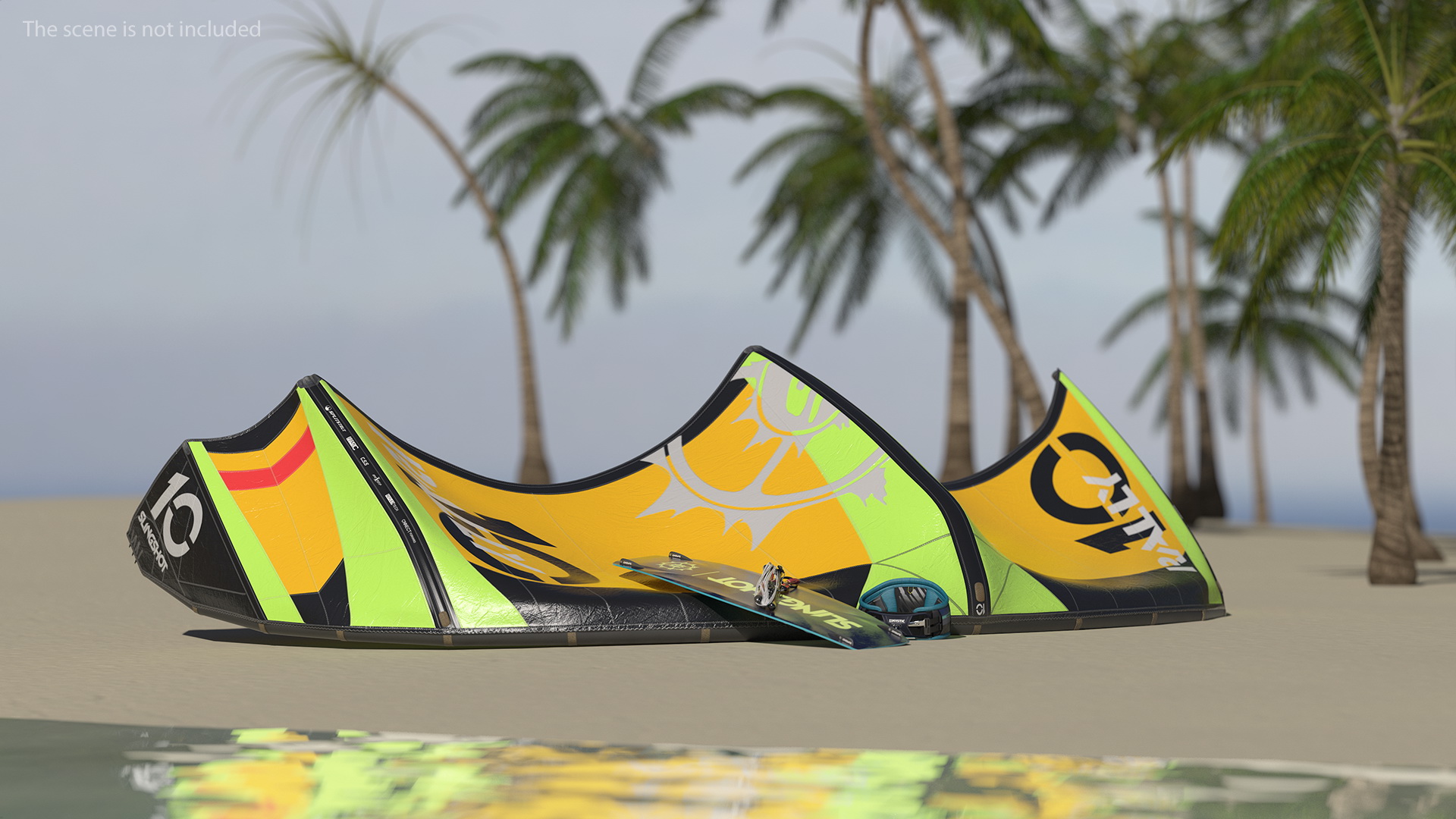 Slingshot Kitesurf Set Folded 3D model