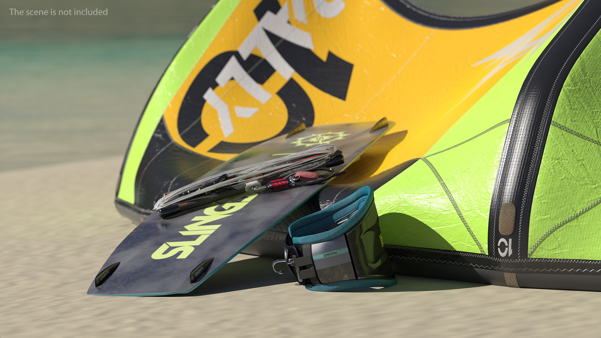 Slingshot Kitesurf Set Folded 3D model