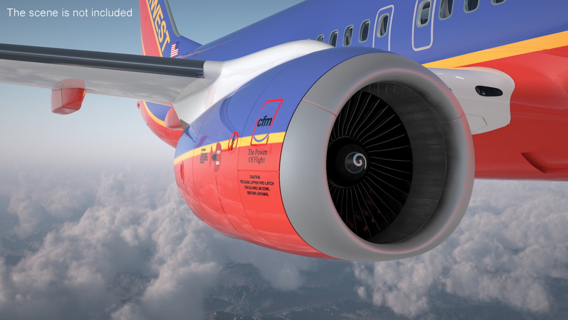 Southwest Airlines Boeing 737-900 with Interior Rigged 3D model