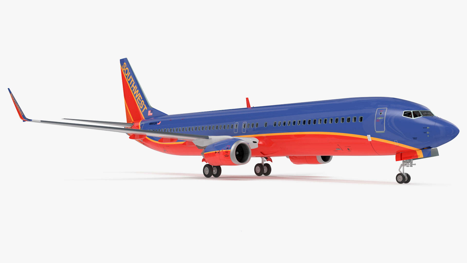 Southwest Airlines Boeing 737-900 with Interior Rigged 3D model