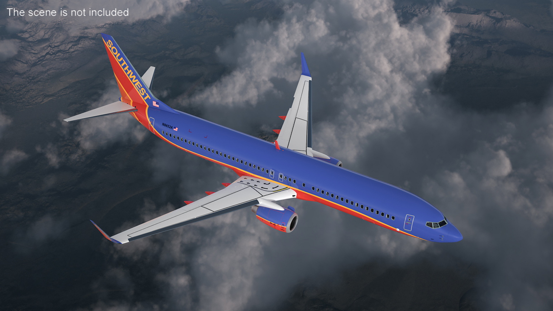 Southwest Airlines Boeing 737-900 with Interior Rigged 3D model