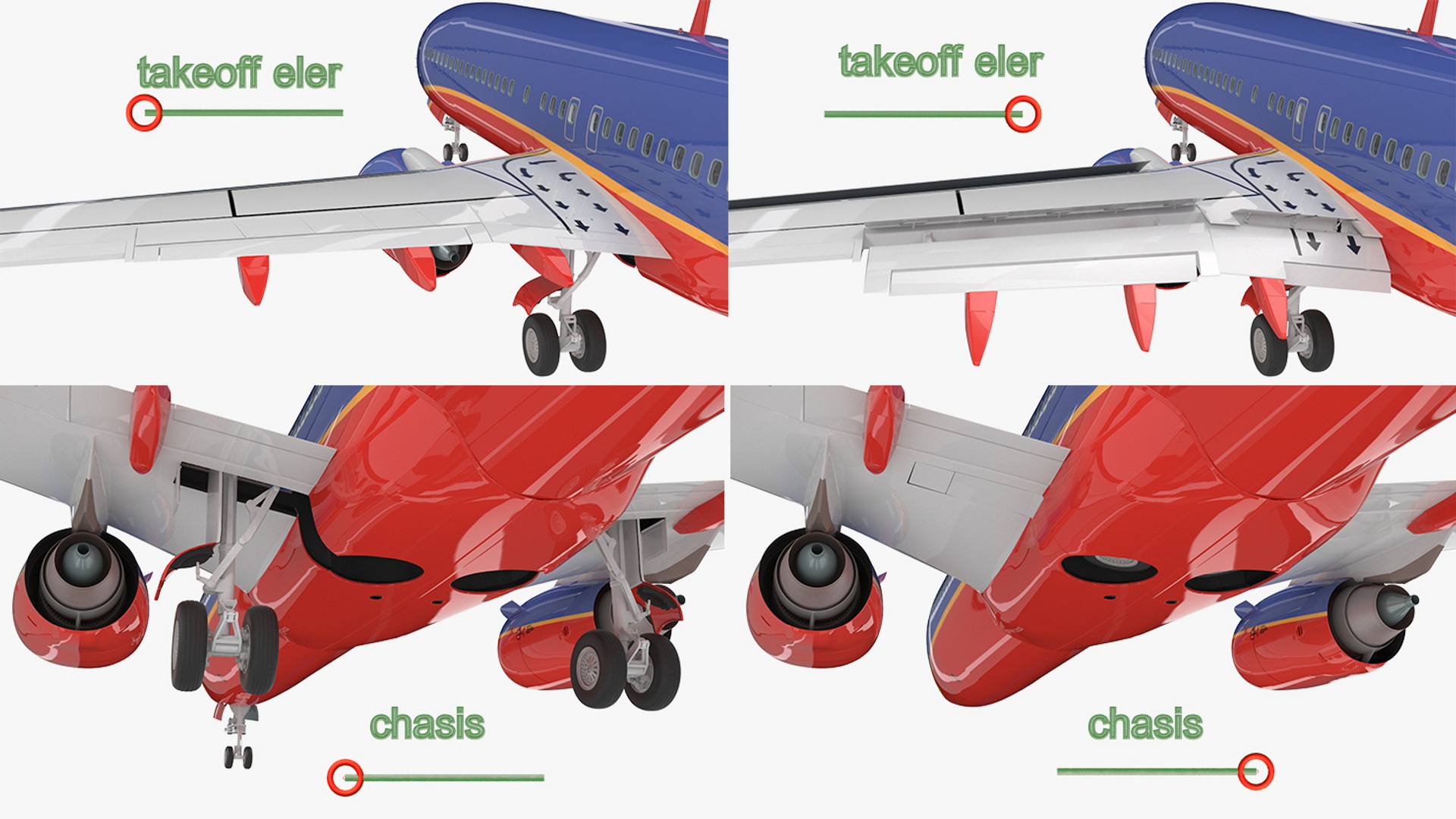 Southwest Airlines Boeing 737-900 with Interior Rigged 3D model