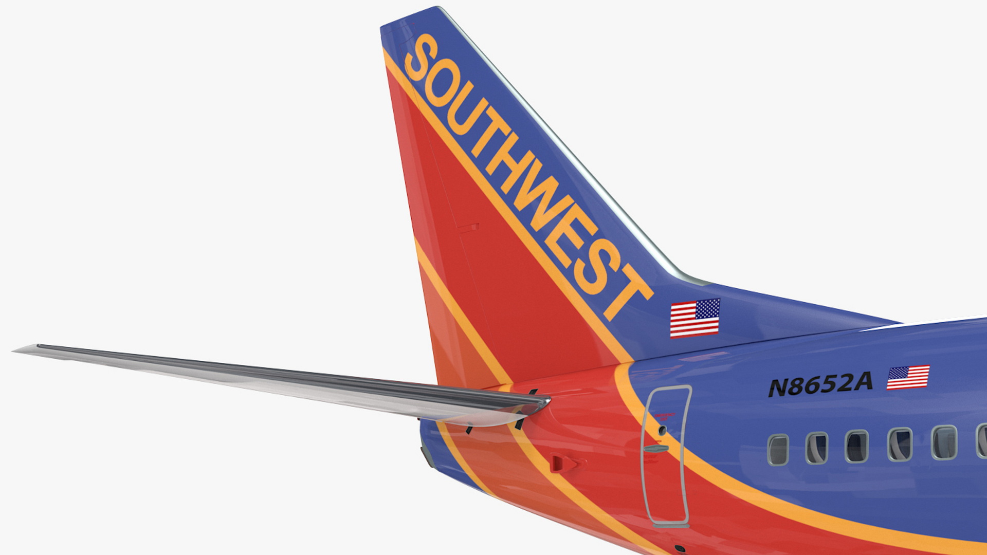 Southwest Airlines Boeing 737-900 with Interior Rigged 3D model