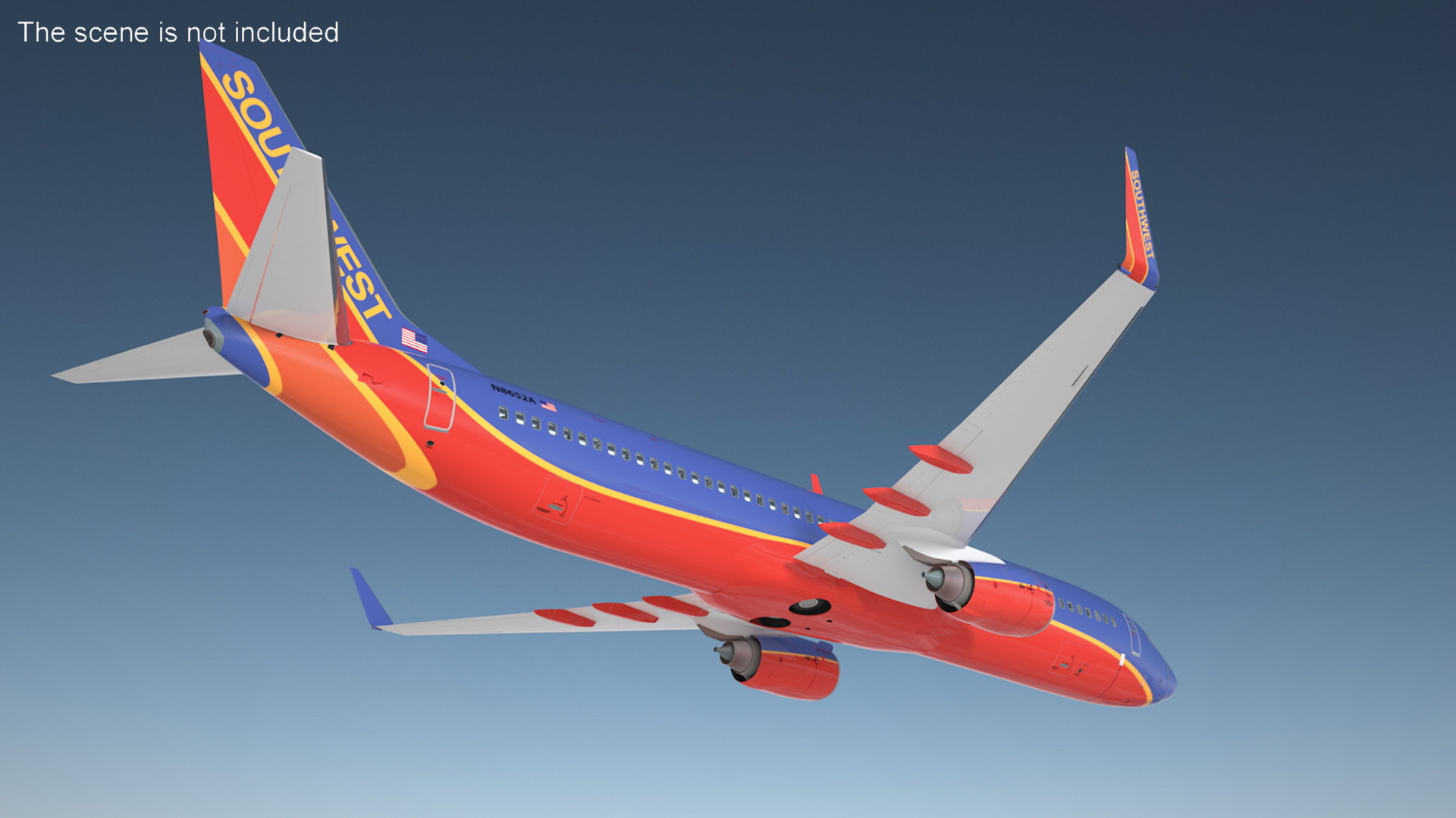 Southwest Airlines Boeing 737-900 with Interior Rigged 3D model