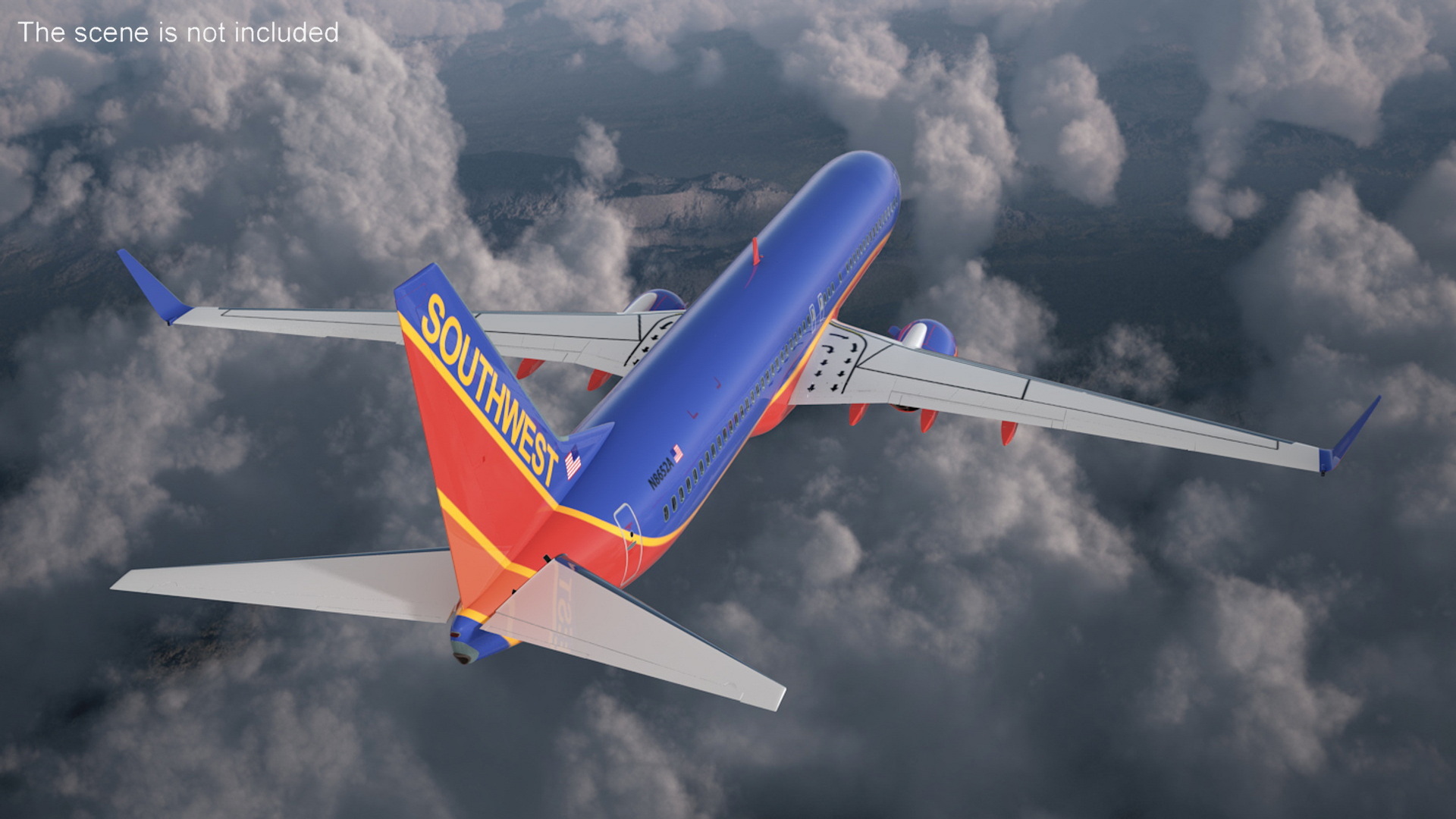 Southwest Airlines Boeing 737-900 with Interior Rigged 3D model