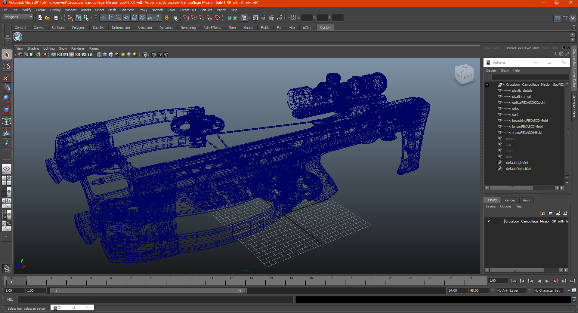 Crossbow Camouflage Mission Sub-1 XR with Arrow 3D