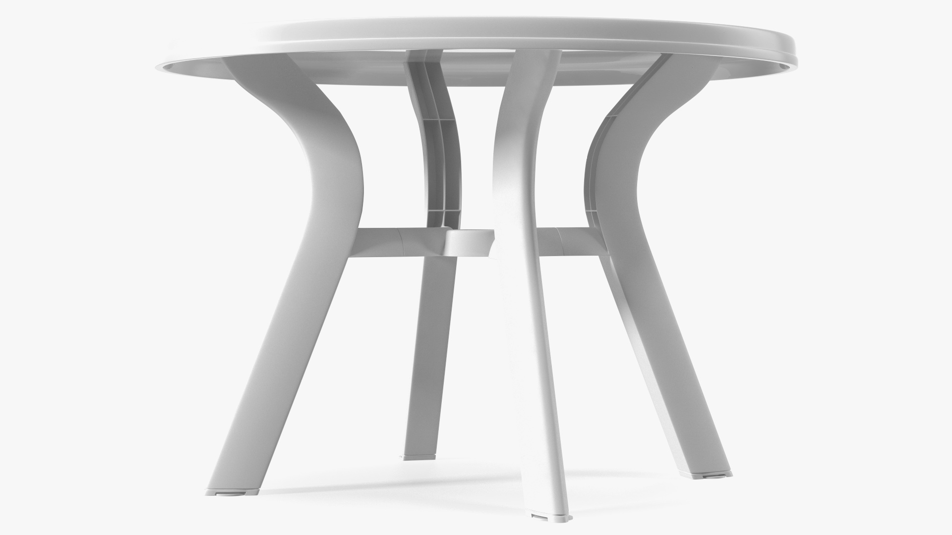 3D White Plastic Table With Chairs