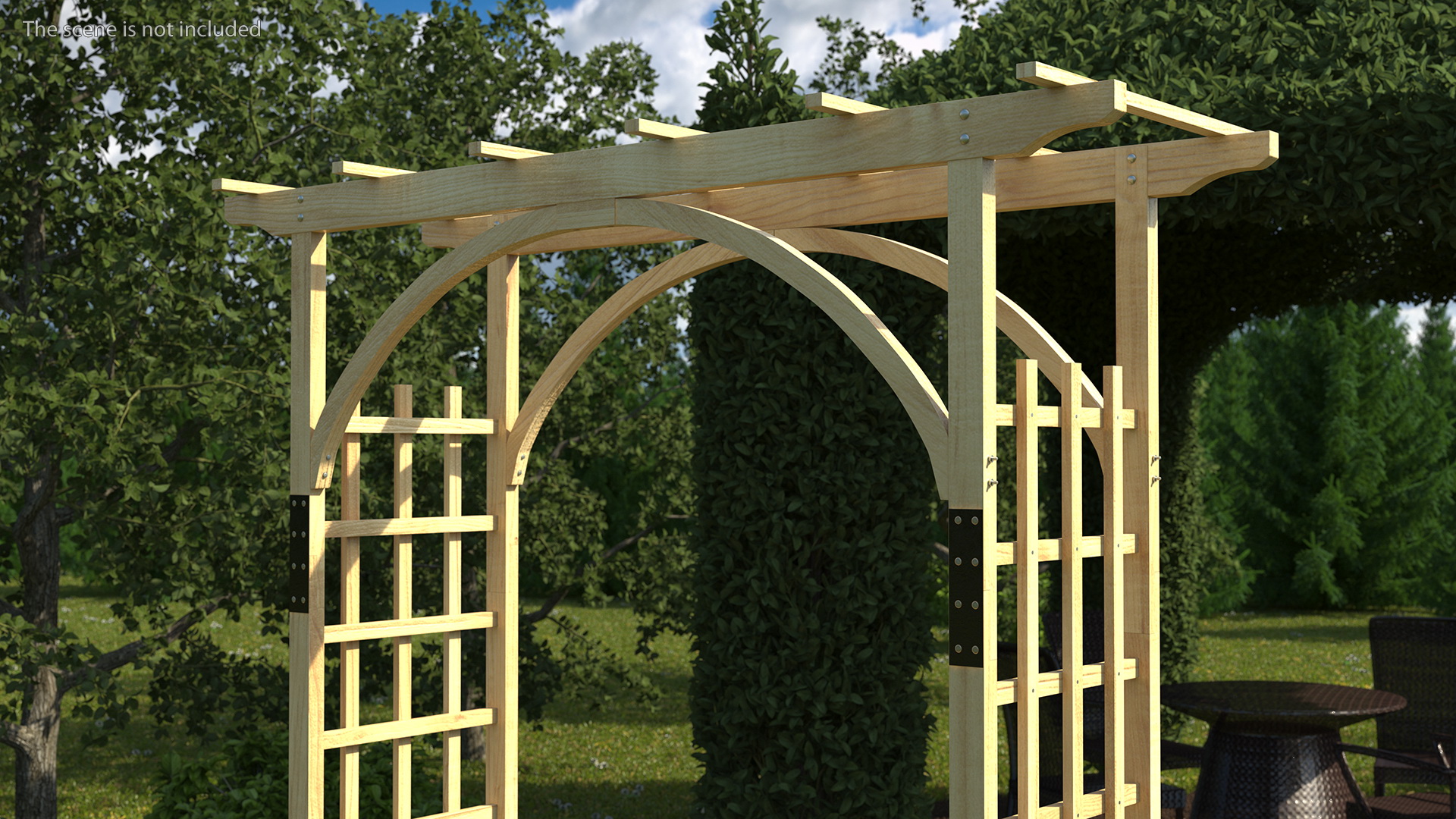 Outdoor Wooden Garden Archway 3D model