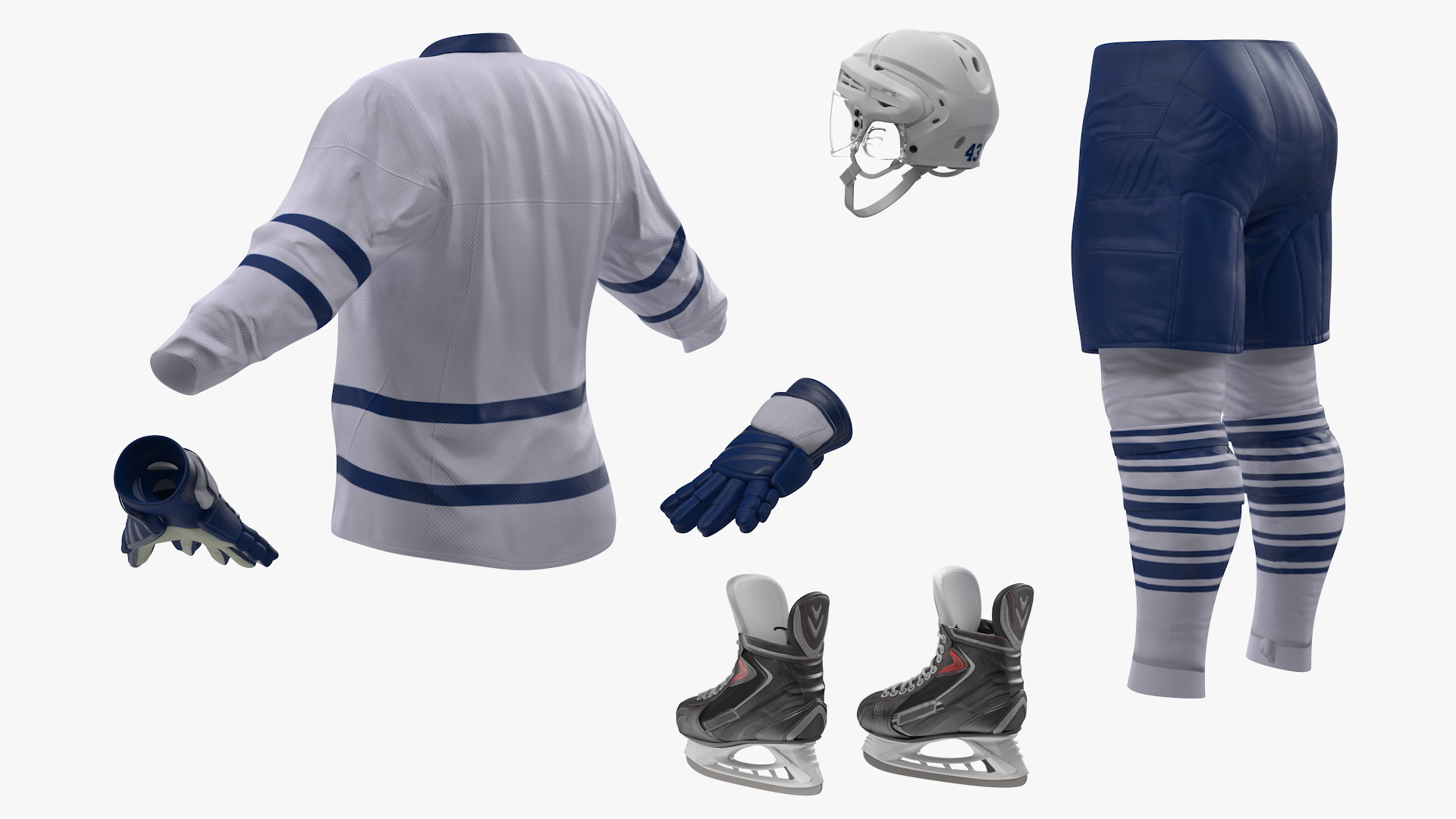 3D model Hockey Equipment Set