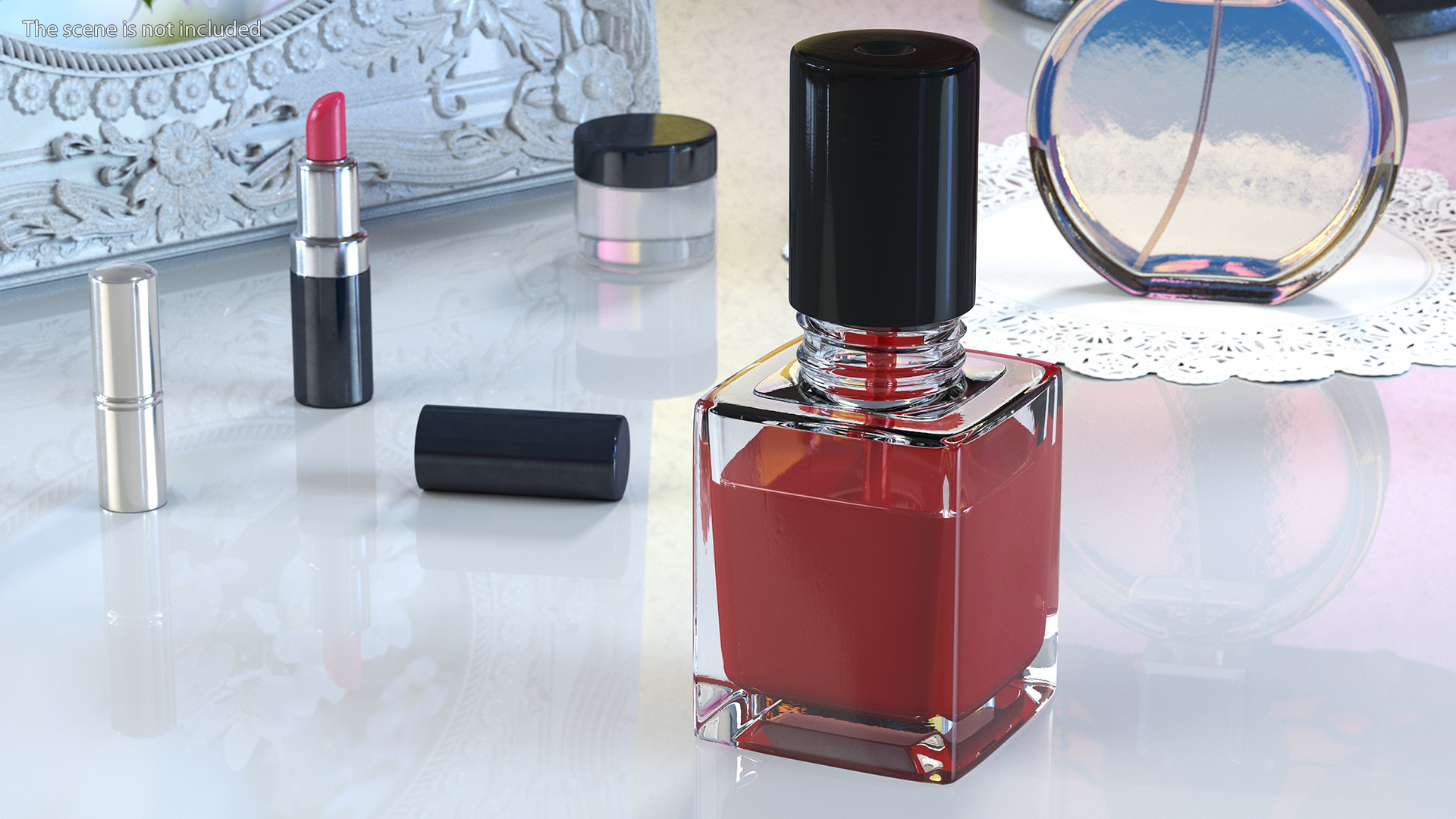 Red Nail Polish Bottle 3D