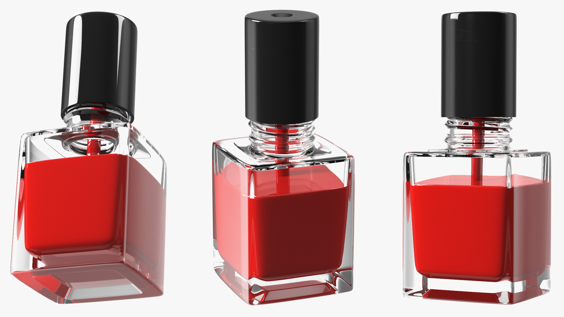 Red Nail Polish Bottle 3D