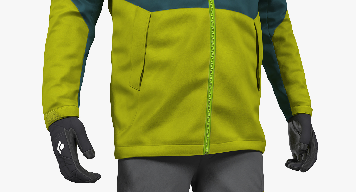 3D model Rock Climber Winter Hiking Gear Standing Pose