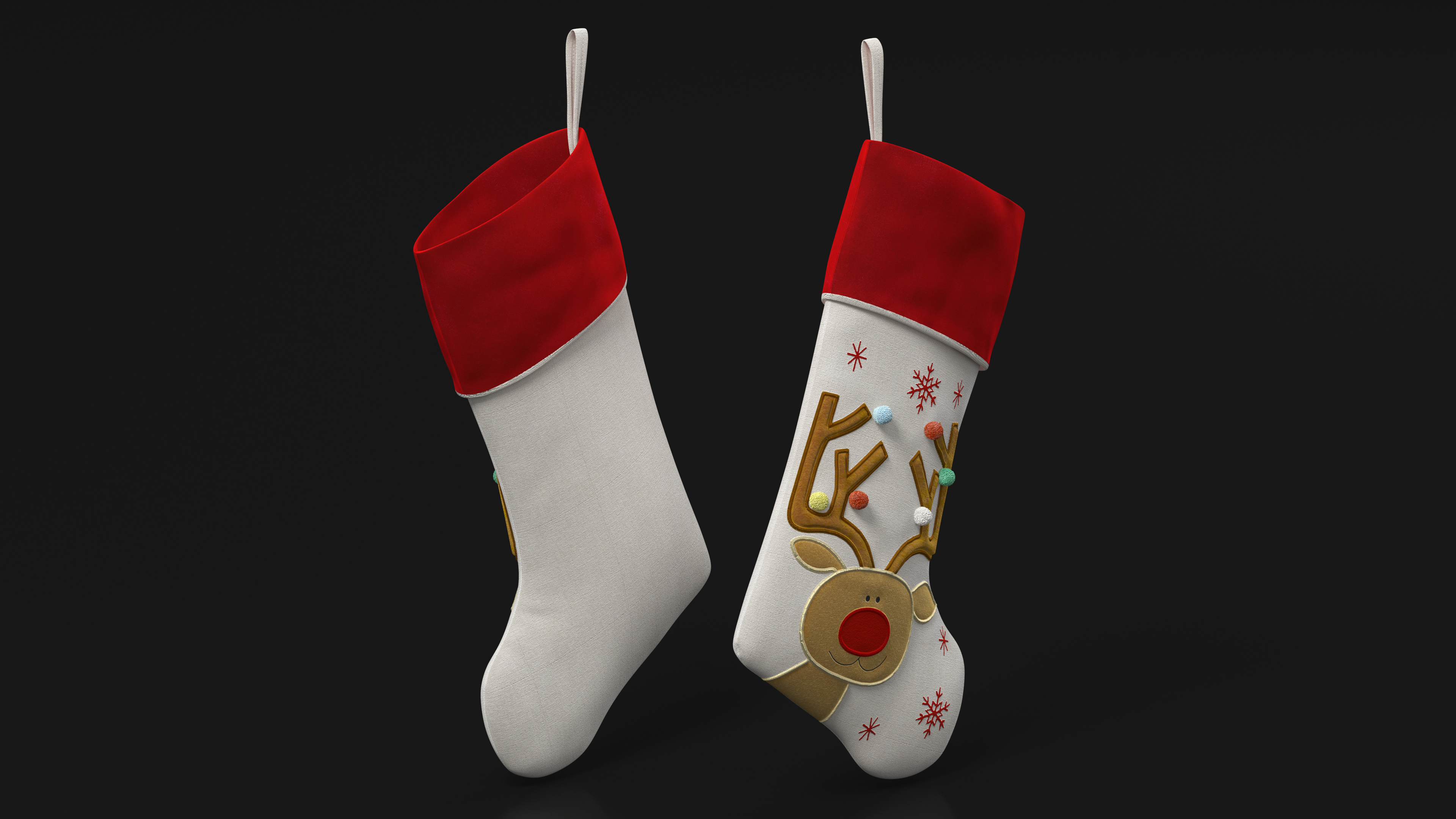 3D Christmas Stocking with Deer model