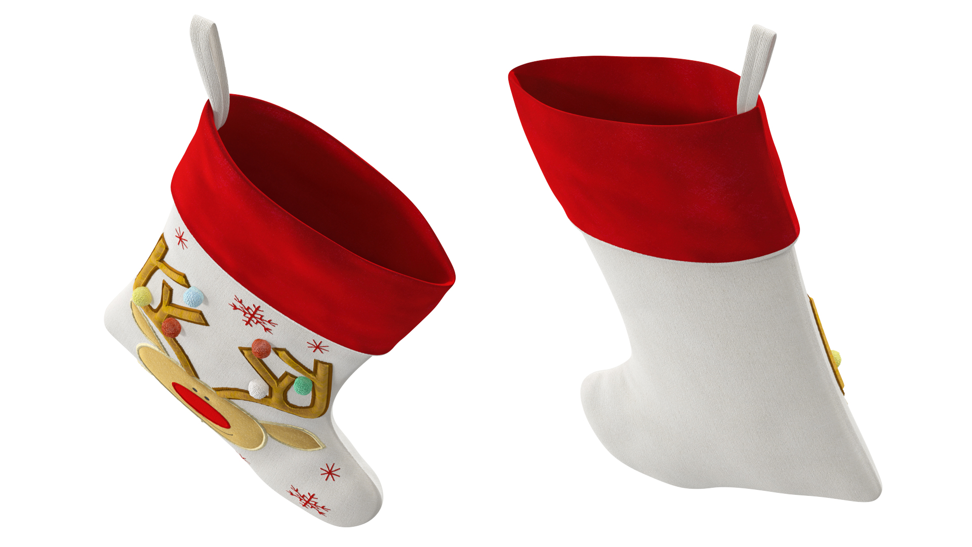 3D Christmas Stocking with Deer model