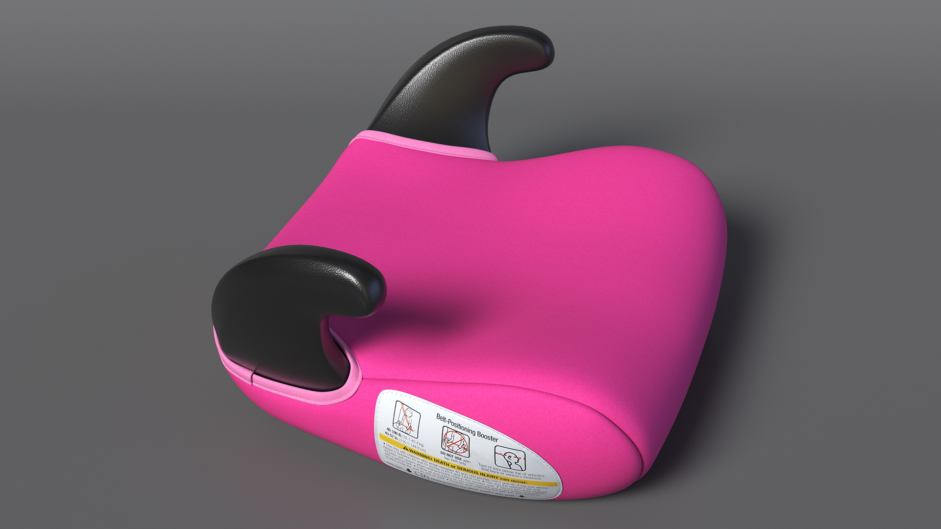 3D model Backless Booster Car Seat Pink