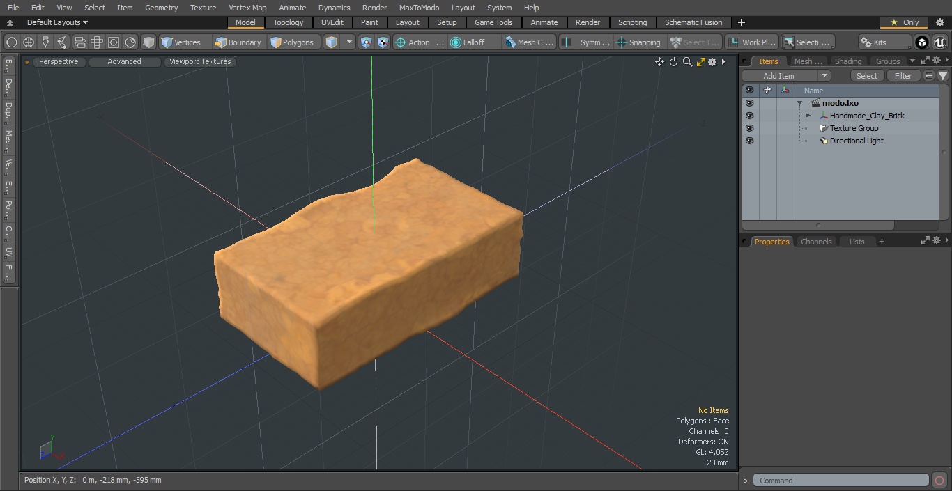 Handmade Clay Brick 3D model