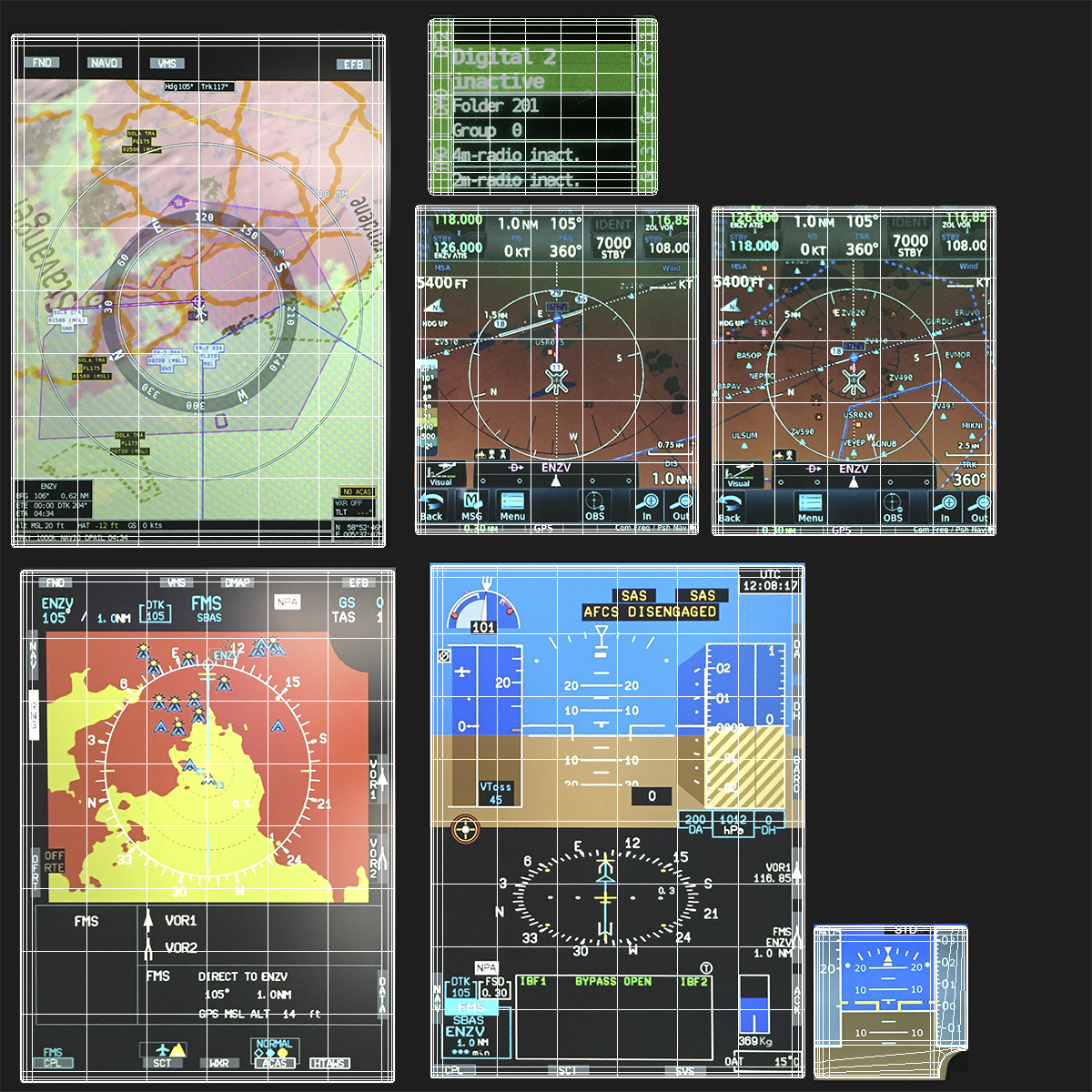 3D model Airbus H145 Helicopter Cockpit