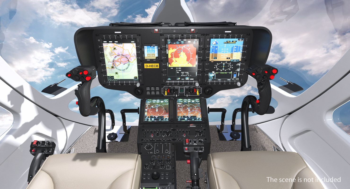 3D model Airbus H145 Helicopter Cockpit