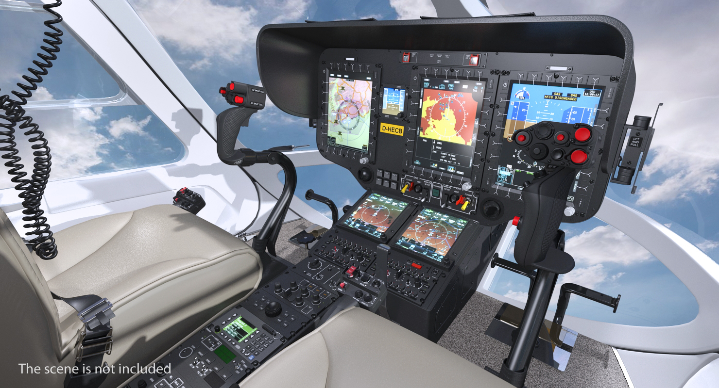 3D model Airbus H145 Helicopter Cockpit