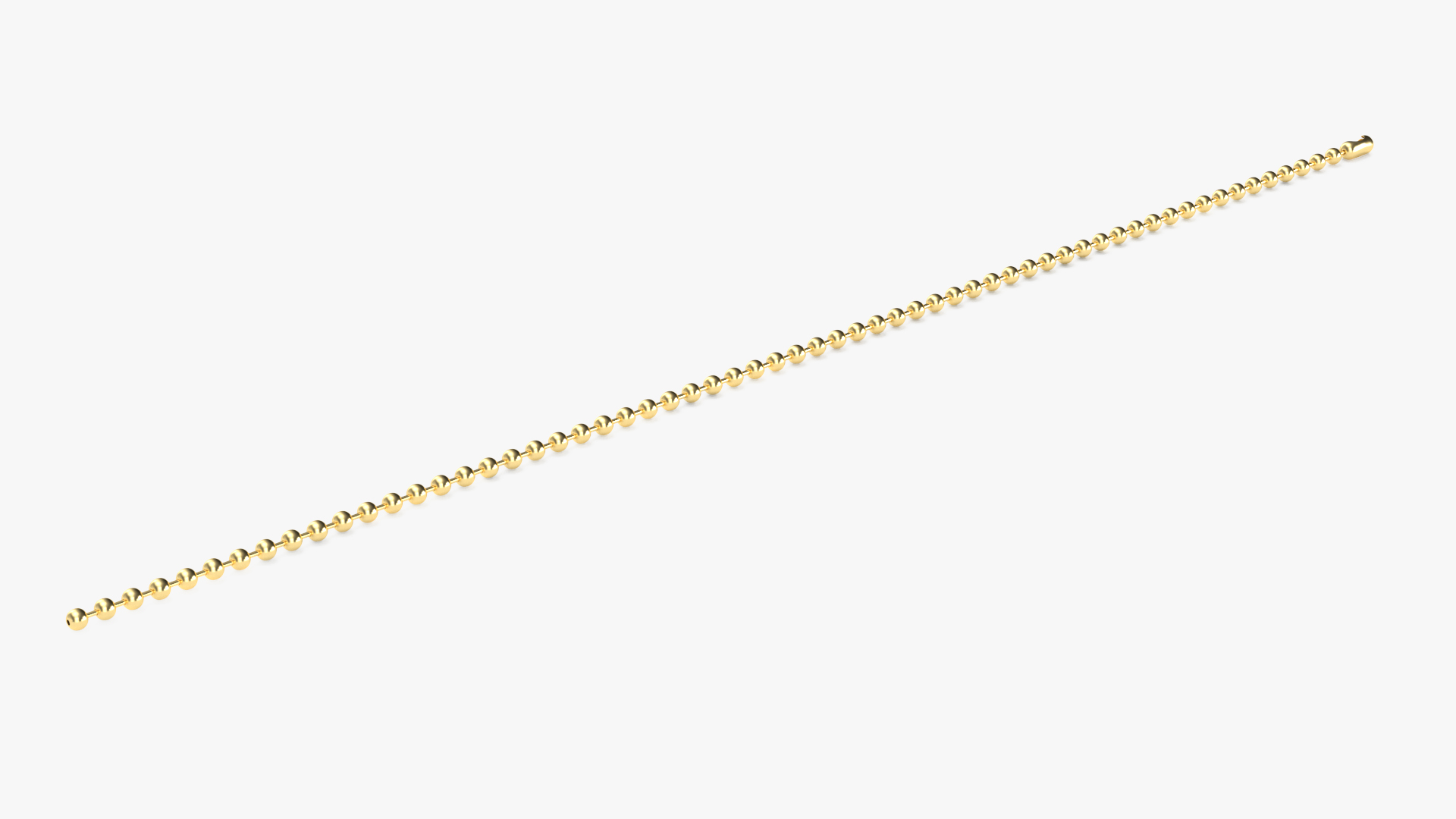 3D Bead Jewelry Chain Gold model