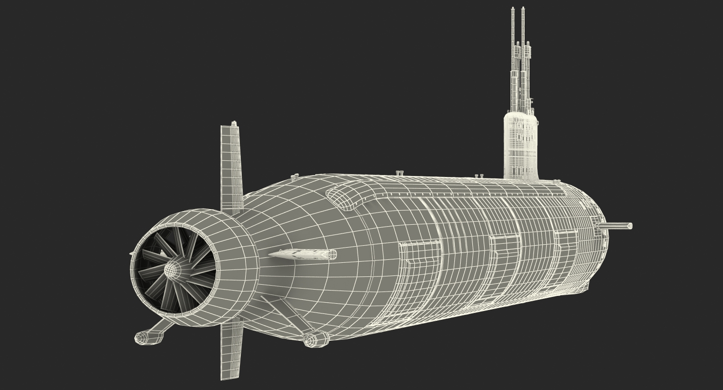 3D US Submarine Virginia SSN 774 Rigged