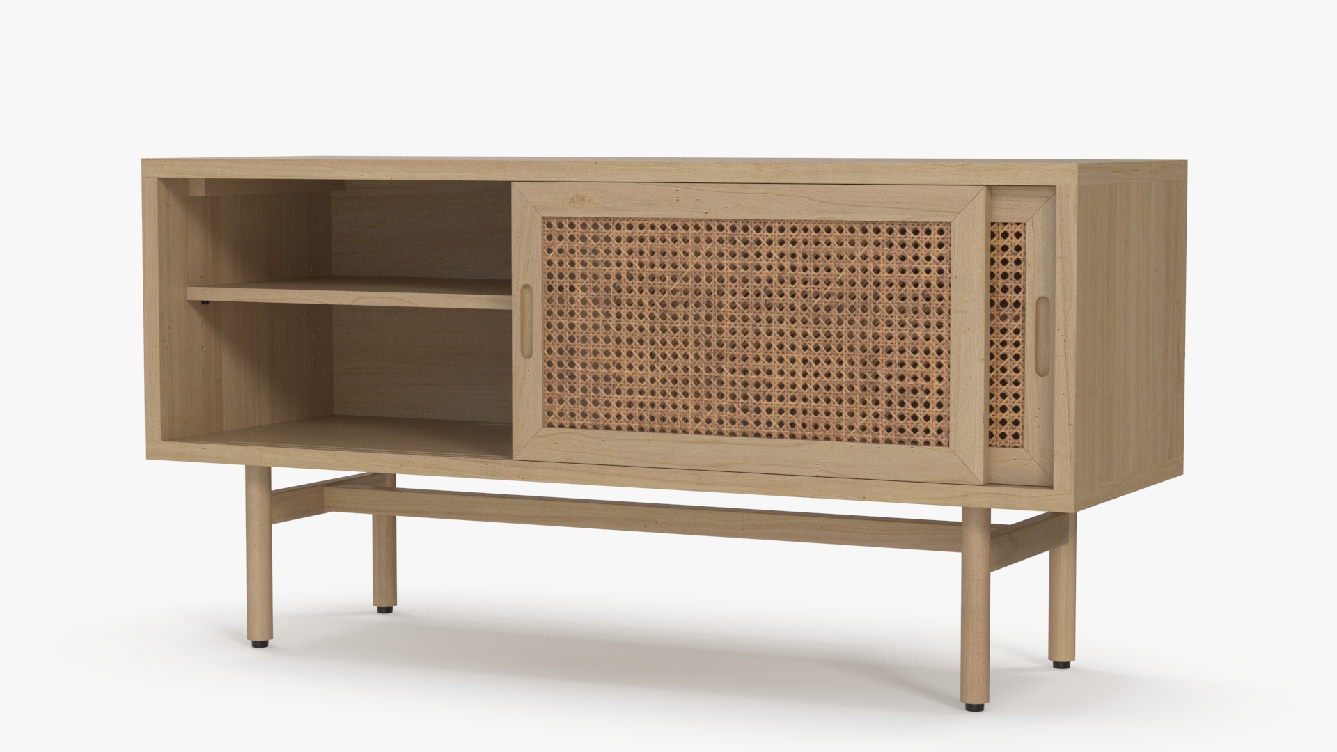 3D model Wooden Mid Century Modern Sideboard