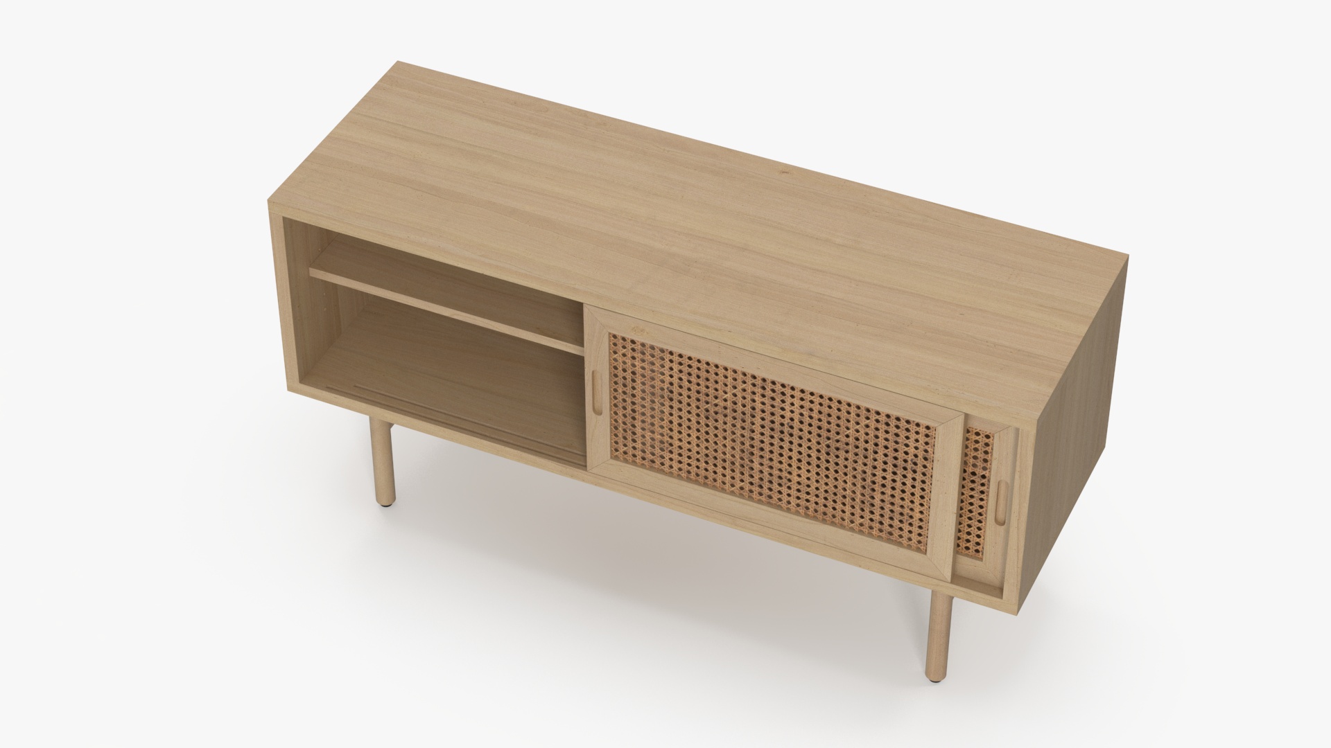 3D model Wooden Mid Century Modern Sideboard