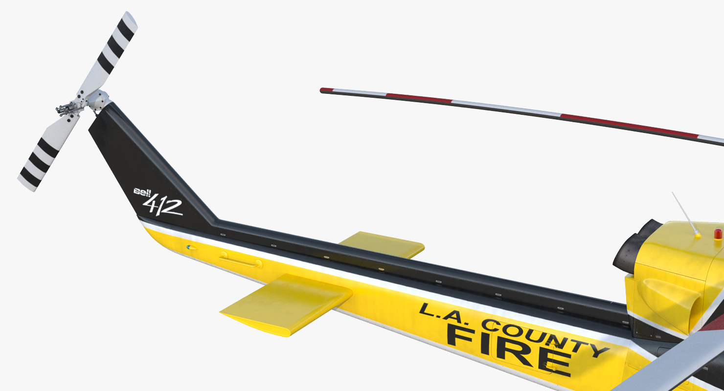 3D model Bell 412 Fire Department Helicopter