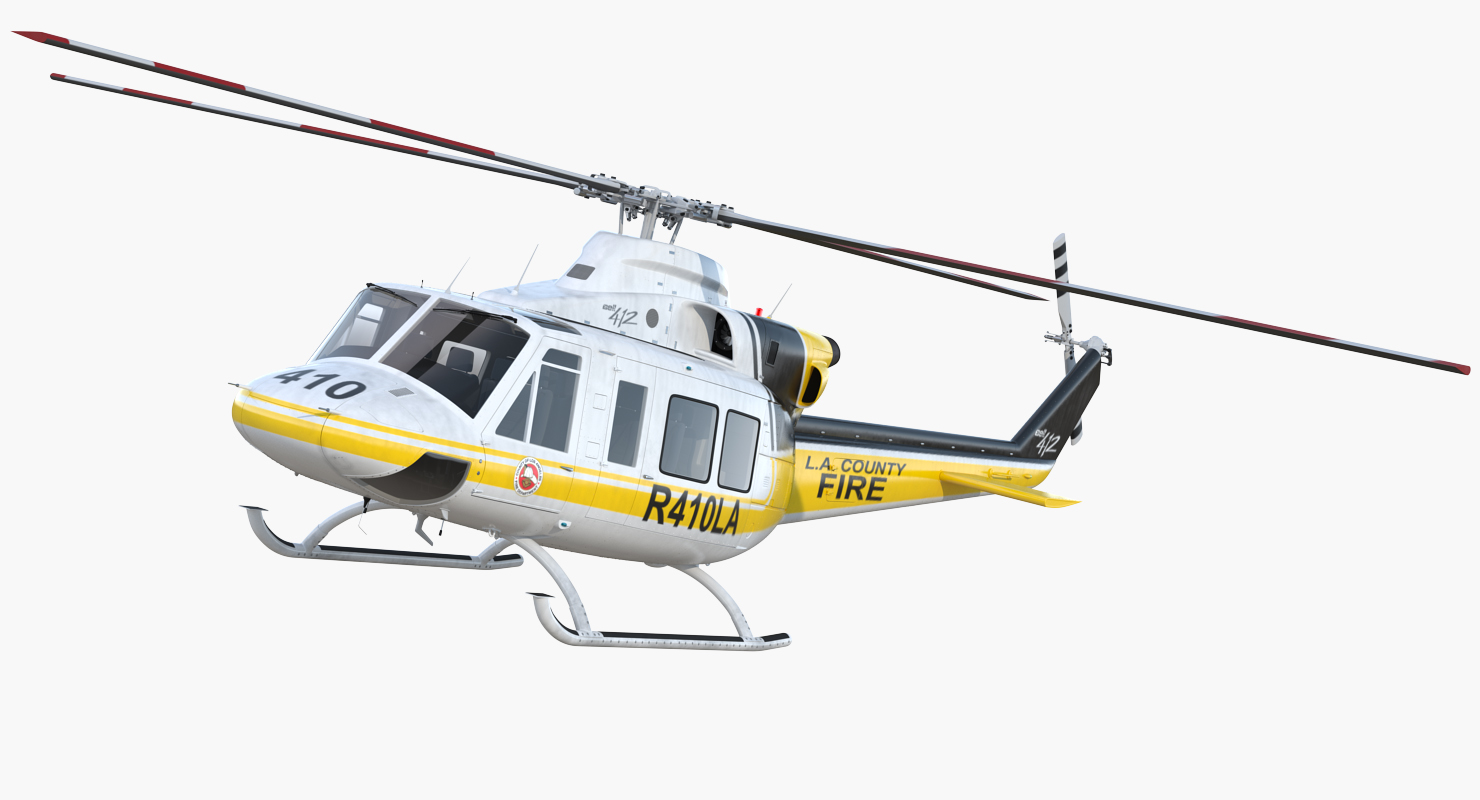 3D model Bell 412 Fire Department Helicopter