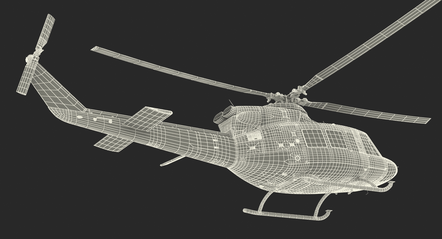 3D model Bell 412 Fire Department Helicopter