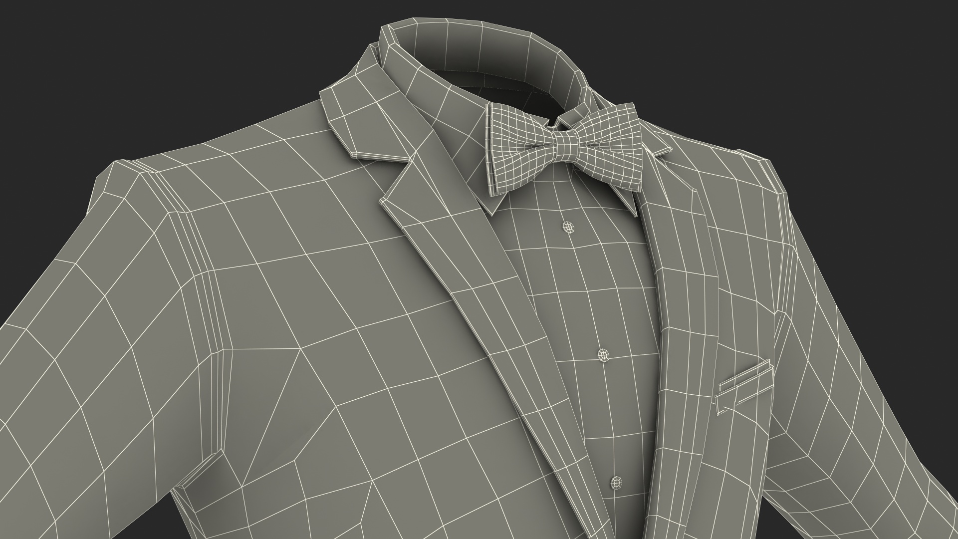 3D Tuxedo Blue Jacket model